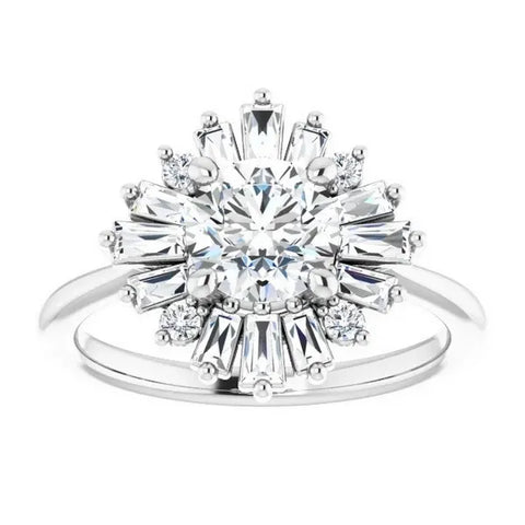 Round Diamond Semi-Set Engagement Ring