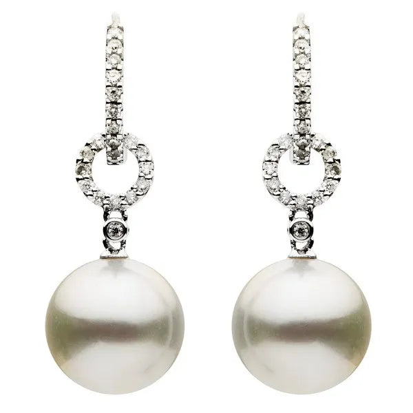 18K White South Sea Pearl Earrings