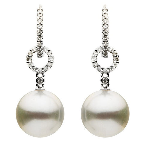 18K White South Sea Pearl Earrings