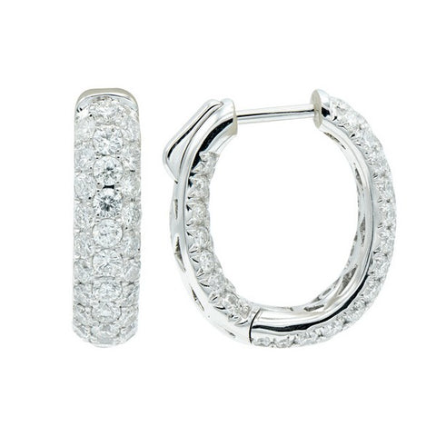 18K Diamond Hoop Earrings