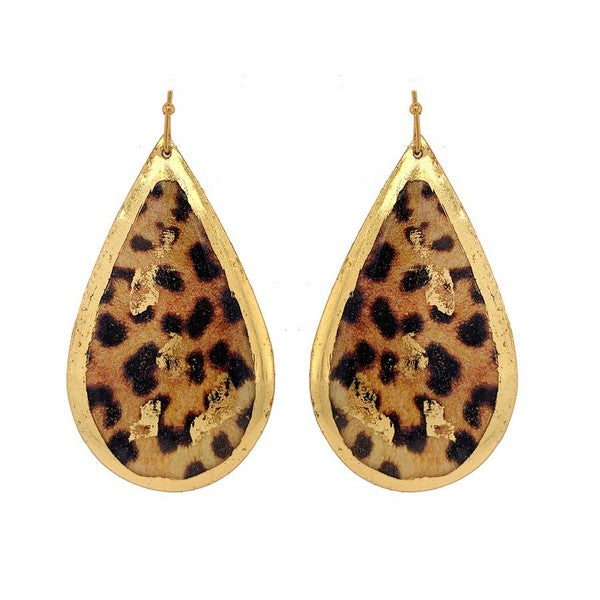 Leopard Teardrop Earrings