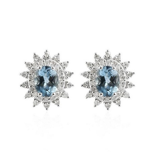 Santa Maria Aqua Halo Earrings