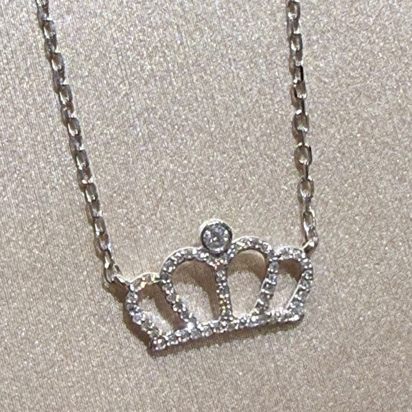 14K White Gold Tiara Diamond Necklace