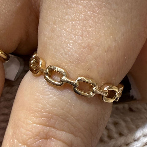 14K Yellow Gold Link Design Band