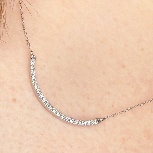 White Gold Diamond Smile Necklace