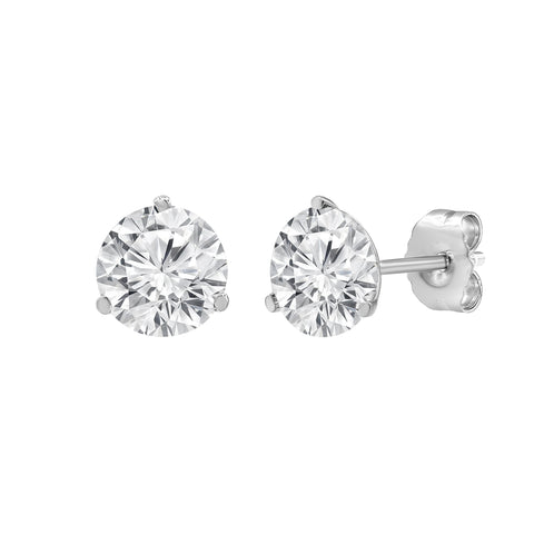 14K White Gold Diamond Studs