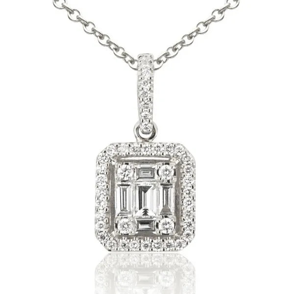 Diamond Baguette Illusion Pendant