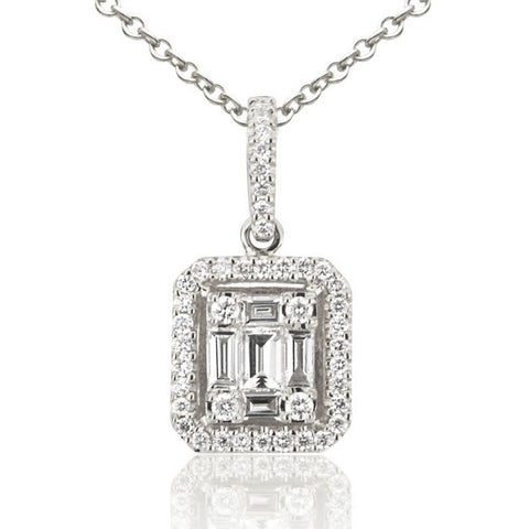 Diamond Baguette Illusion Pendant