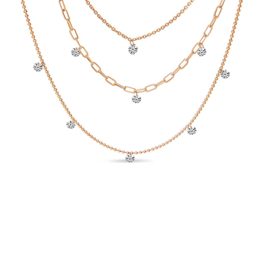 Multi-Chain Dashing Diamonds Necklace