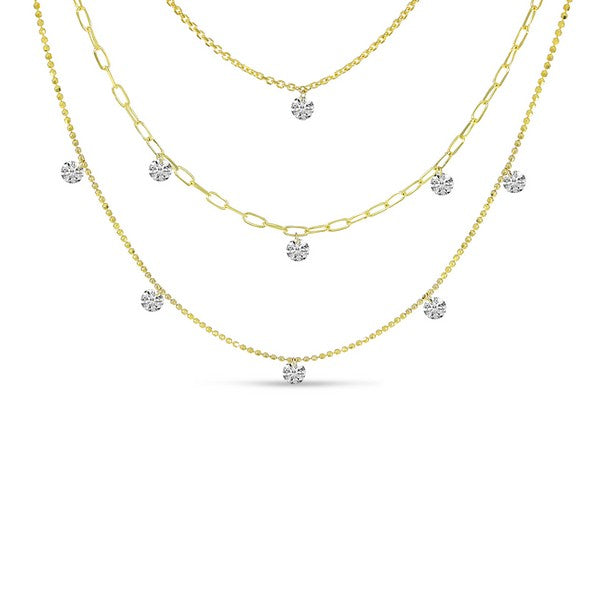 Multi-Chain Dashing Diamonds Necklace