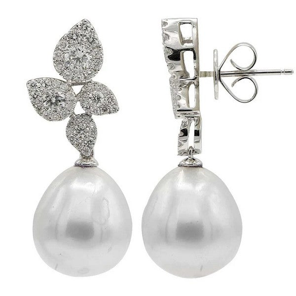 18K White South Sea Pearl Earrings