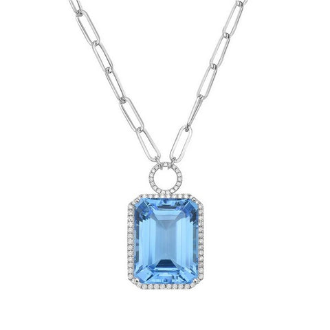 Swiss Blue Topaz Pendant