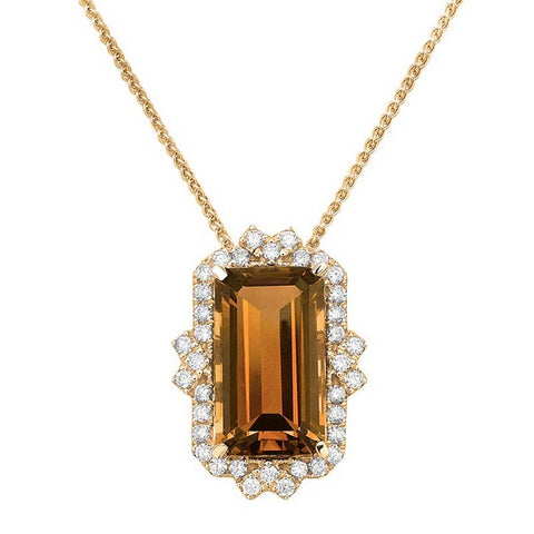 Citrine Diamond Pendant