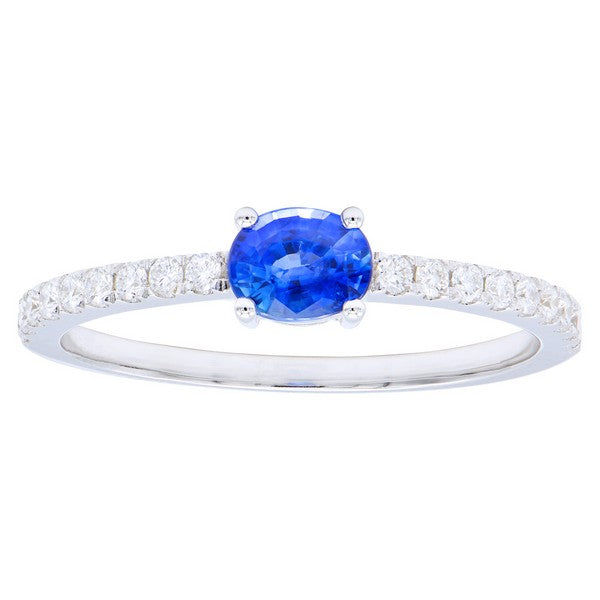 Dainty Diamond Sapphire Ring