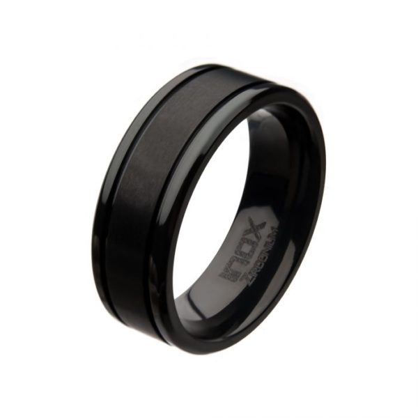 Black Zirconium Brushed Ring