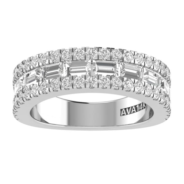 Baguette And Round Diamond Band