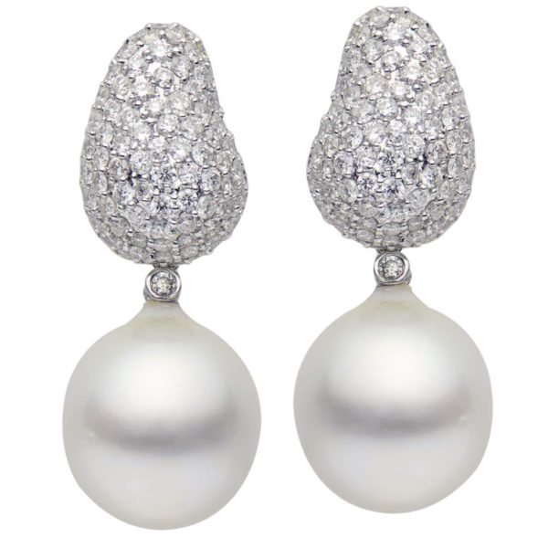 18K White South Sea Pearl Earrings
