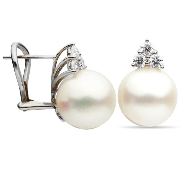 Diamond South Sea Pearl Earrings