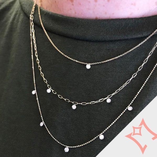 Multi-Chain Dashing Diamonds Necklace